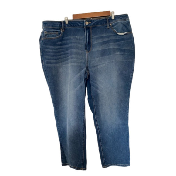 Curations Western Minimalist Skinny Fit Medium Wash Denim Stretch Jeans 24W - Picture 1 of 9